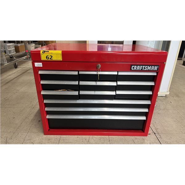 CRAFTSMAN 12 DRAWER TOOL BOX WITH KEY & CONTENTS