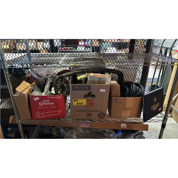 SHELF OF ASSORTED VEHICLE PARTS