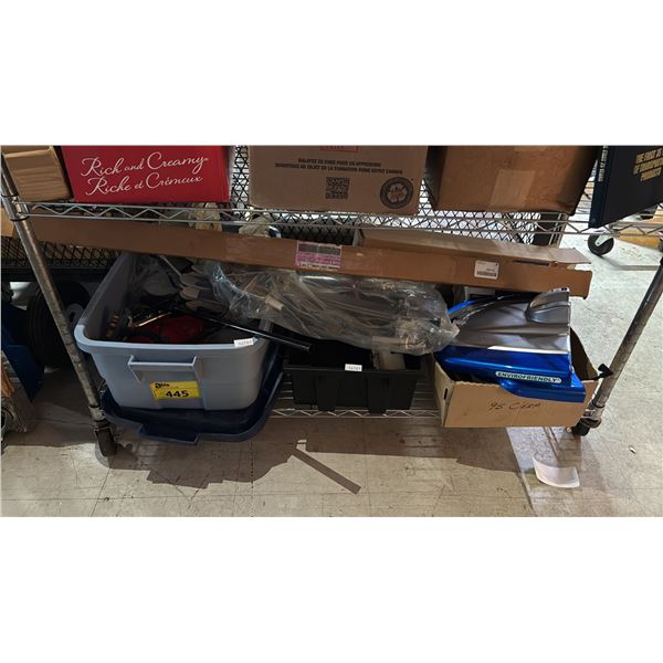 SHELF OF ASSORTED VEHICLE PARTS & MORE