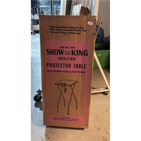SHOW KING DELUXE PROJECTOR TABLE WITH POWER PANEL & FILM VIEWER