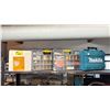 Image 1 : SHELF OF ASSORTED SMALL PARTS ORGANIZERS & A EMPTY MAKITA CASE