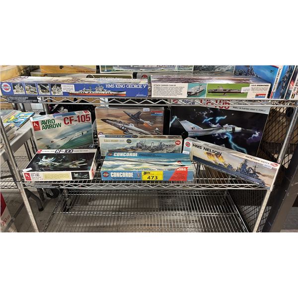 SHELF OF ASSORTED MODEL KITS