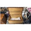 Image 2 : WOODEN STORAGE CHEST - APPROX. 32 1/2"W X 18 1/2"D X 20"H