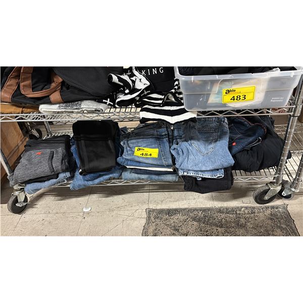 SHELF OF ASSORTED PANTS