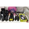 Image 2 : SHELF OF ASSORTED FOOTWEAR IN VARIOUS SIZES, UMBRELLAS & MORE