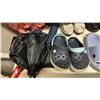 Image 5 : SHELF OF ASSORTED FOOTWEAR IN VARIOUS SIZES, UMBRELLAS & MORE