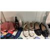 Image 6 : SHELF OF ASSORTED FOOTWEAR IN VARIOUS SIZES, UMBRELLAS & MORE