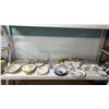 Image 1 : SHELF OF PLATES, BOWLS, TEACUPS, SAUCERS, TABLE RUNNERS & MORE