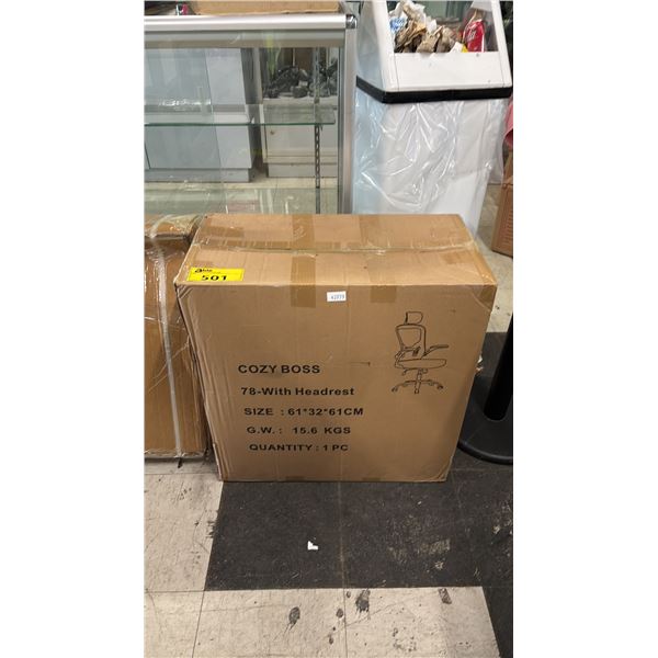COZY BOSS OFFICE CHAIR WITH HEADREST *IN BOX*