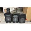 Image 1 : 4 PORTABLE SPEAKERS *NO CHARGERS/WORKING CONDITION UNKNOWN/MAY BE MISSING PARTS & OR PIECES*