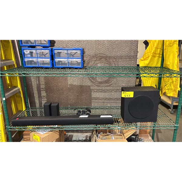 HISENSE SOUNDBAR, HISENSE SPEAKERS & SUBWOOFER WITH POWER CABLES