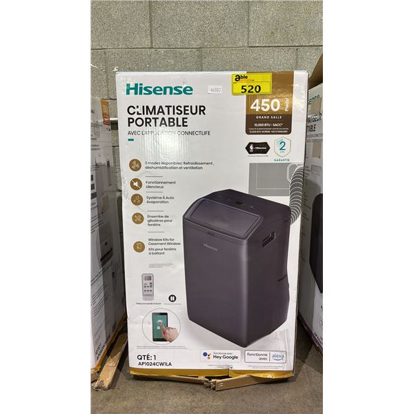 HISENSE PORTABLE AIR CONDITIONER FOR ROOMS UP TO 450 SQ. FT