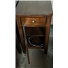 Image 3 : TWO DARK WOODEN SINGLE DOOR SINGLE DRAWER SIDE TABLES