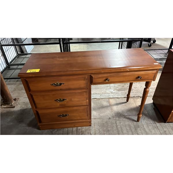 VINTAGE WOODEN FOUR DRAWER DESK - APPROX. 48"W X 18"D X 31"H