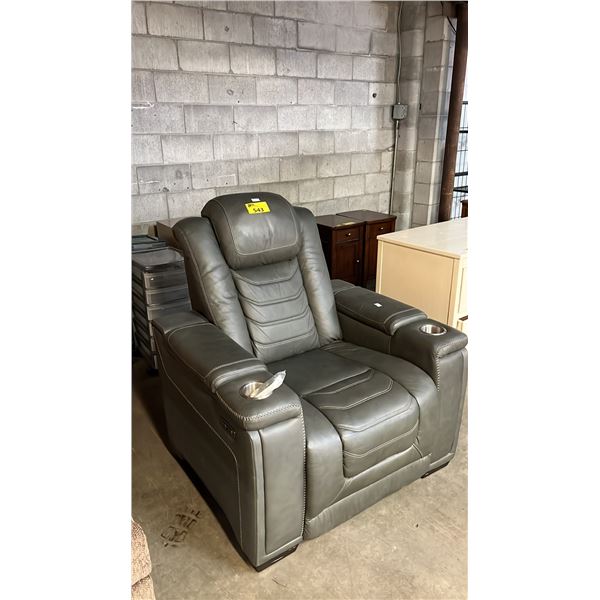 GREY RECLINER *NO POWER CORD/WORKING CONDITION UNKNOWN*