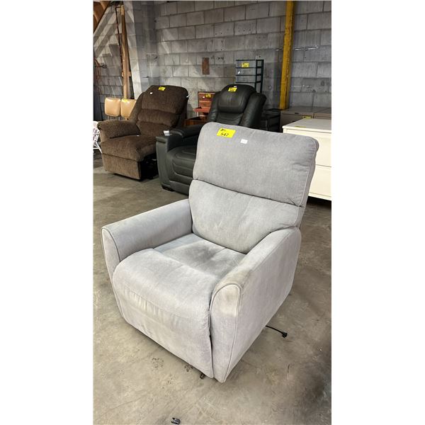 GREY RECLINER *NO POWER CORD/WORKING CONDITION UNKNOWN*