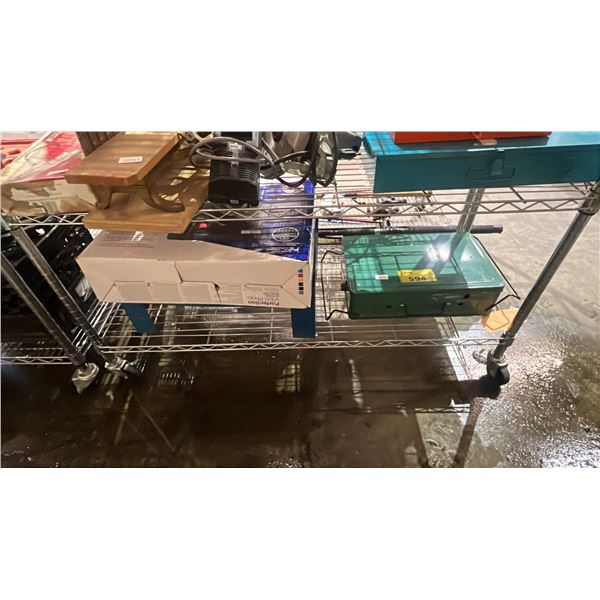 VINTAGE CAMP STOVE, METAL STAND & A COLOR SCANNER