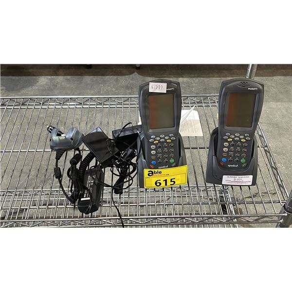 TWO SYMBOL POCKET PC'S WITH POWER CORDS