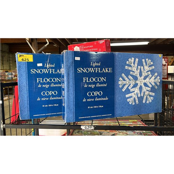 TWO LIGHTED SNOWFLAKES *WORKING CONDITION UNKNOWN*