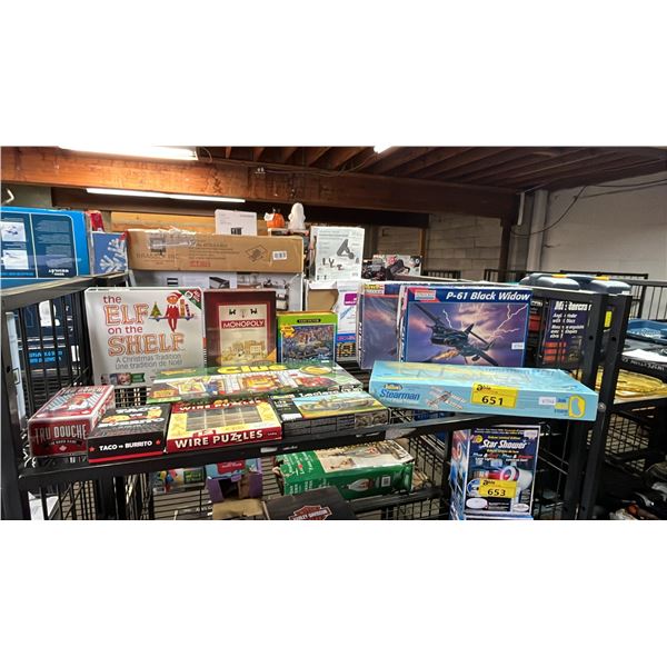SHELF OF BOARD GAMES & PUZZLES