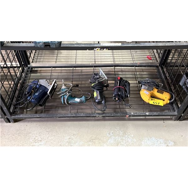 SHELF OF ELECTRIC HAND TOOLS