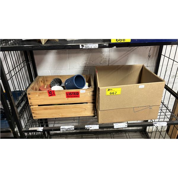 SHELF OF ASSORTED COFFEE MUGS & CANISTERS
