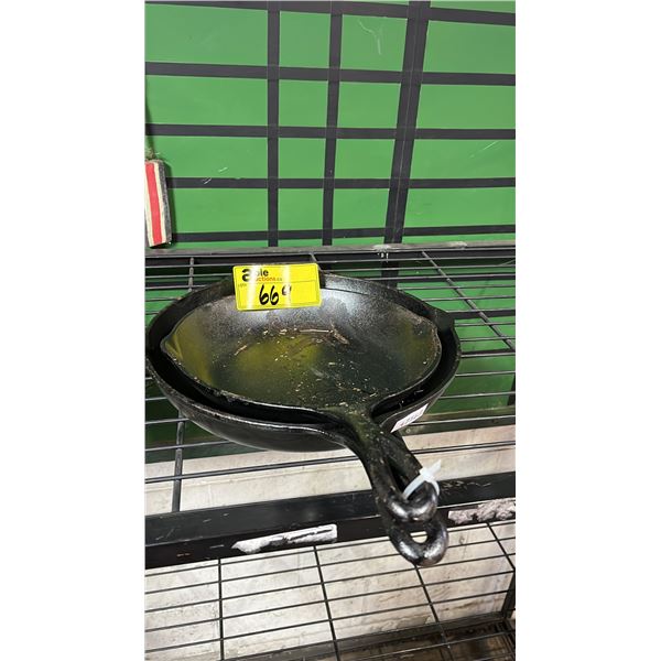 TWO CAST IRON PANS