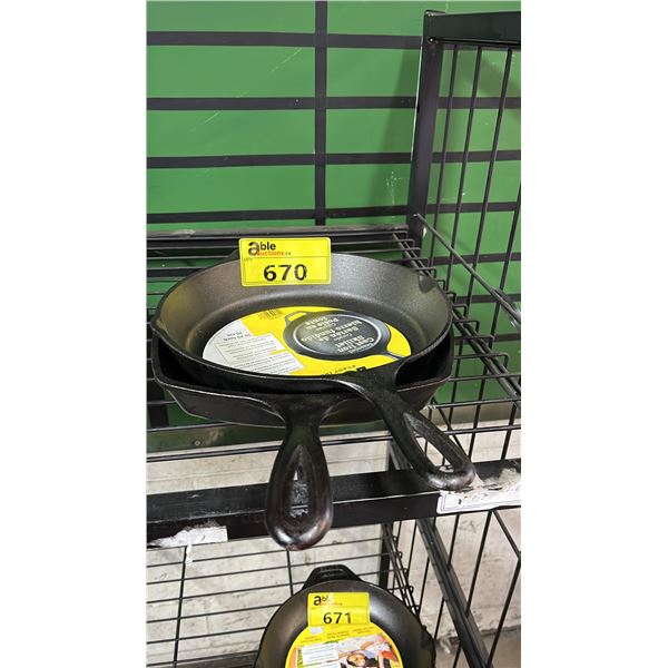 TWO CAST IRON PANS
