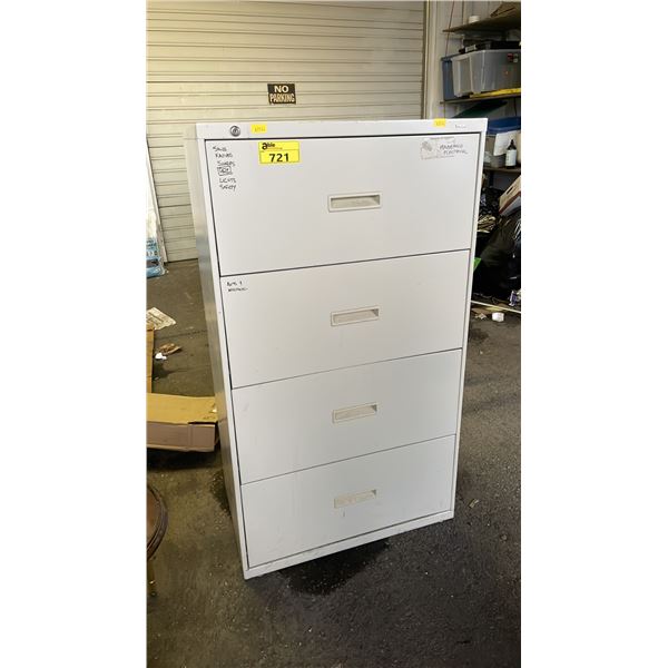 BEIGE FOUR DRAWER METAL STORAGE CABINET