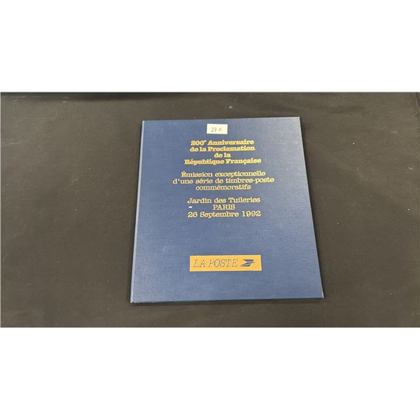 LA POSTE COMMEMORATIVE 200TH ANNIVERSARY OF THE PROCLAMATION OF THE FRENCH REPUBLIC STAMP