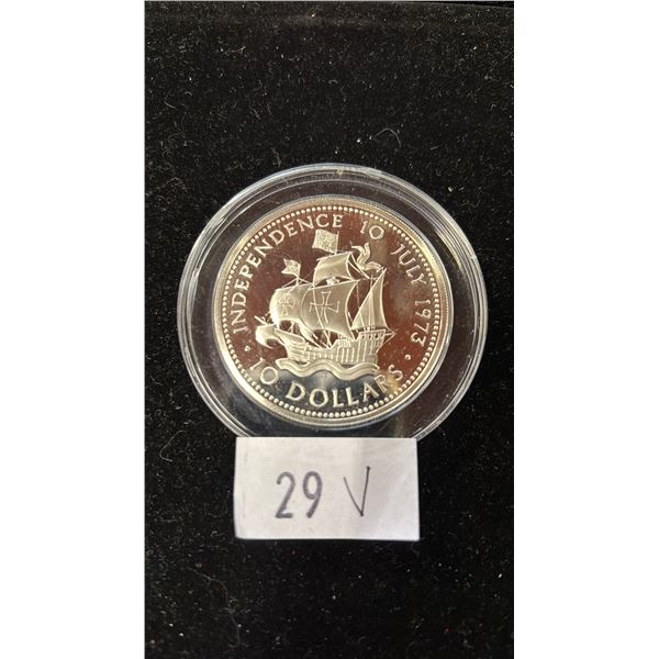 JULY 10TH 1973 COMMONWEALTH OF THE BAHAMAS 10 DOLLAR COIN *MINT UNCIRCULATED*