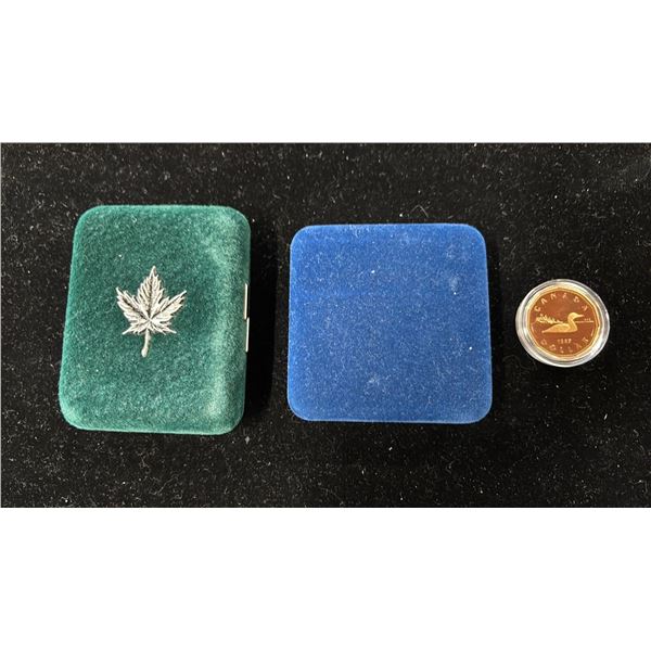 1987 CANADIAN LOONIE, 1984 CANADIAN DOLLAR & 1959 HALF PENNY *MINT UNCIRCULATED*