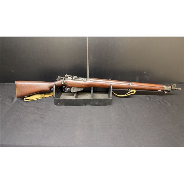 LEE ENFIELD NO4 MK1 .303 BOLT ACTION RIFLE W/ SLING, FULL MILITARY WOOD, MATCHING NUMBERS