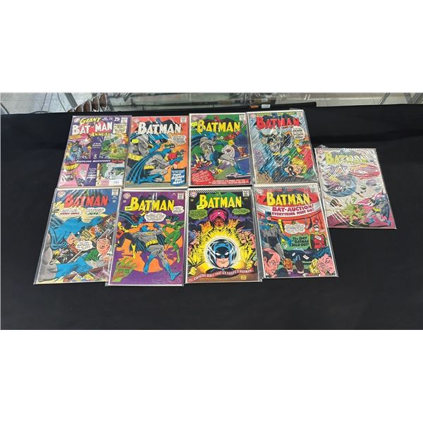 (9) ASSORTED DC BATMAN COMIC BOOKS #177, 178. 180, 190-192, 197, 199 & GIANT ANNUAL #6