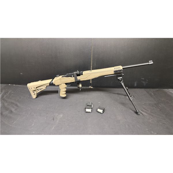 RUGER RIFLE WITH FOLDING STOCK & BIPOD .22LR CAL - S/N: 0006-29555 *3 MAGS*