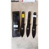 Image 1 : SET OF (3) KA-BAR THROWING KNIVES WITH SHEATH