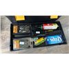 Image 2 : TOOLBOX WITH ASSORTED GUN CLEANING SUPPLY CONTENTS