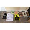 Image 1 : BOX OF ASSORTED TARGET PRACTICE SHOOTING SUPPLIES INCLUDING; EAR PROTECTION, EYE PROTECTION,