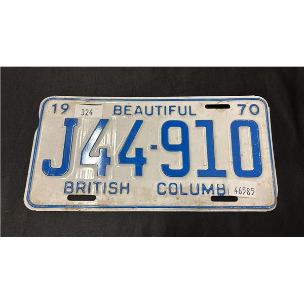 1970 BRITISH COLUMBIA LICENSE PLATES