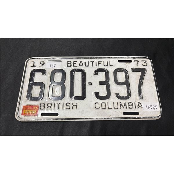 1973 BRITISH COLUMBIA LICENSE PLATES