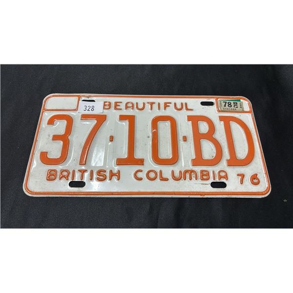 1976 BRITISH COLUMBIA LICENSE PLATES