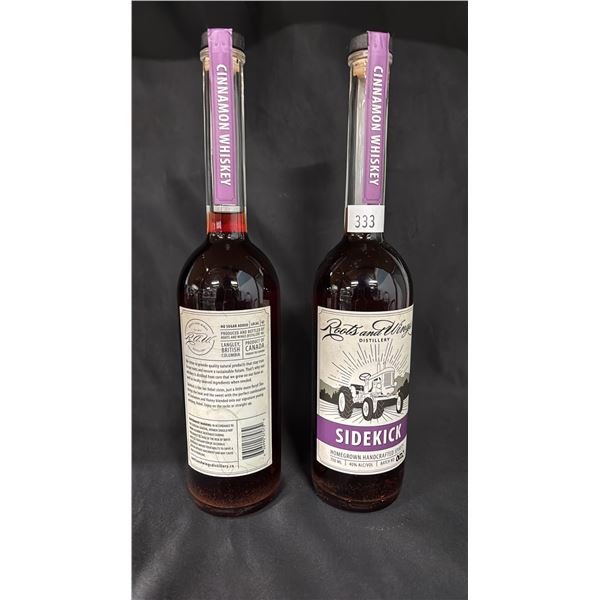 2 - 750ML BOTTLES OF ROOTS AND WINGS DISTILLERY SIDEKICK CINNAMON WHISKEY