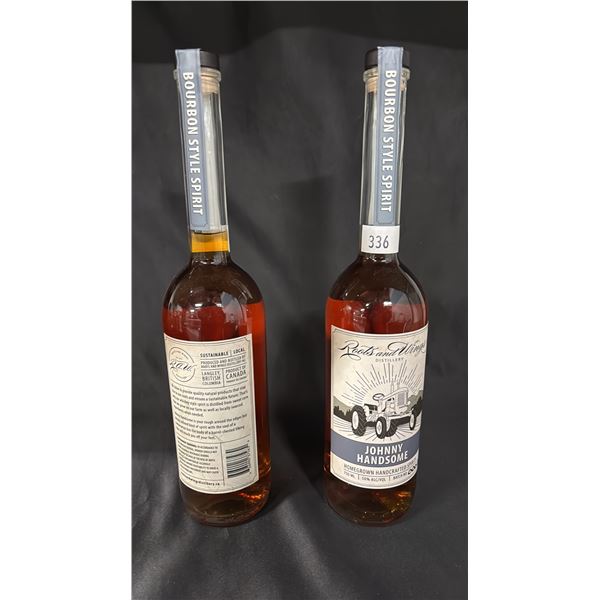2 - 750ML BOTTLES OF ROOTS AND WINGS DISTILLERY JOHNNY HANDSOME BOURBON STYLE SPIRIT