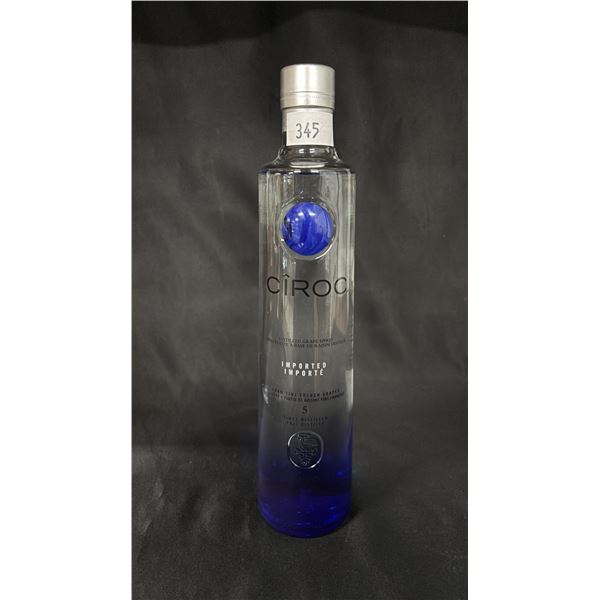1 - 750ML BOTTLE OF CIROC VODKA