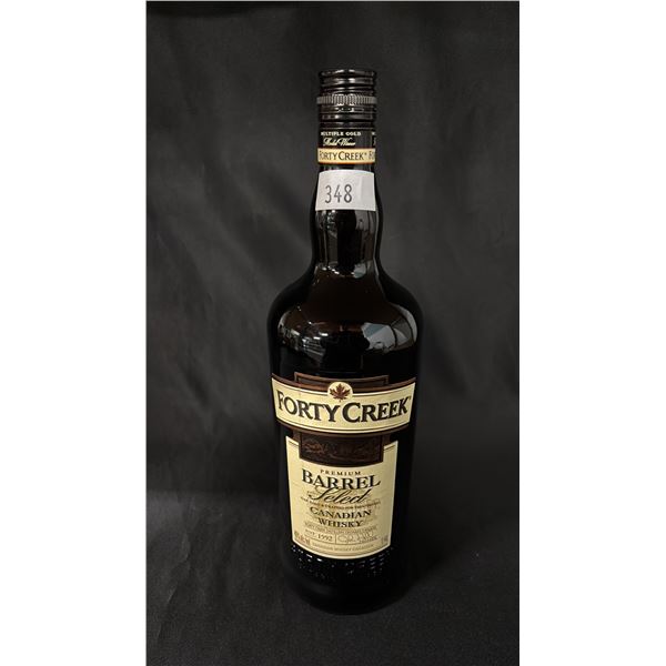 1 - 1.14 LITRE BOTTLE OF FORTY CREEK CANADIAN WHISKEY