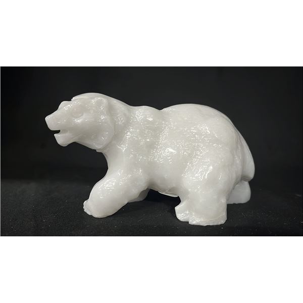5" WHITE JADE BEAR CARVING
