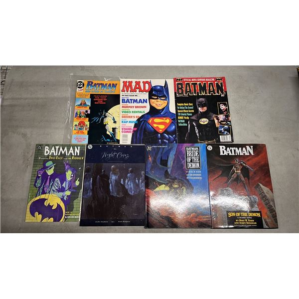 ASSORTED DC BATMAN COMIC BOOKS & MAGAZINES INCLUDING; MAD MAGAZINE #289, NIGHT CRIES, BRIDE OF THE