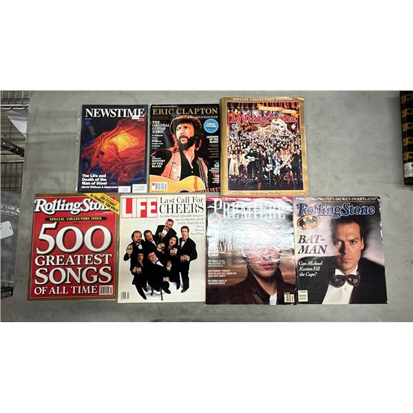 ASSORTED MAGAZINES INCLUDING; ROLLING STONE, NEWSTIME, LIFE & PREMIERE