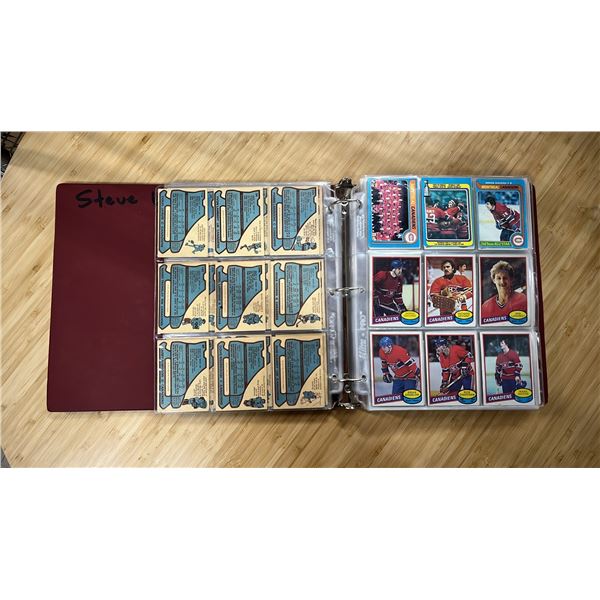 BINDER OF ASSORTED HOCKEY CARDS INCLUDING; 1987 O-PEE-CHEE, 1981 O-PEE-CHEE, 1990 UPPER DECK & MORE