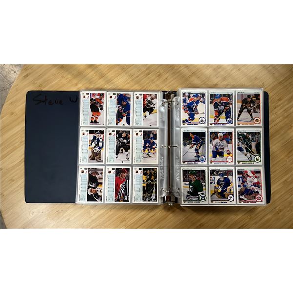 BINDER OF ASSORTED 1990 & 1991 UPPER DECK HOCKEY CARDS